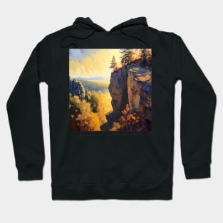 Vibrant Rocky Cliff Face Print Hoodie